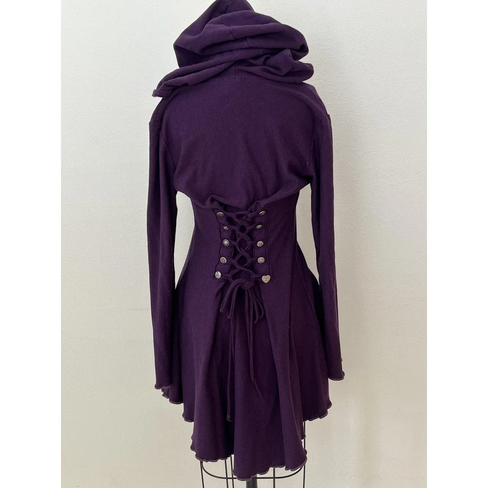 Faye Tality Couture Corset Hoodie Handmade Womens Med Goth Witch Whimsigoth Lace - Picture 8 of 16